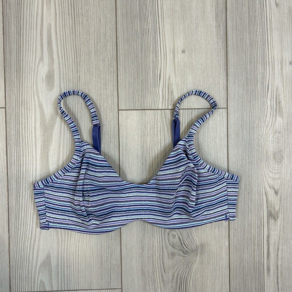 NWT Victoria's Secret 36B Blue Stripe Underwire Bra 2001 Y2K